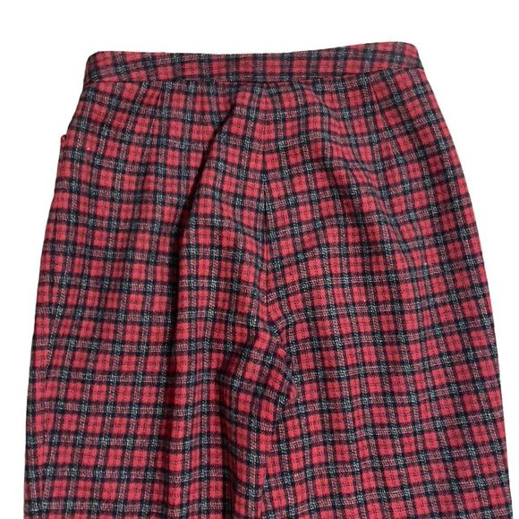 J. Crew Red Plaid Wool Blend Pants Sz 4 - Picture 4 of 15
